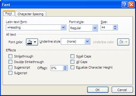 Formatting Presentation Text keep the selected colour, select a different colour, or click on Cancel to close the Colors dialog box without adding a colour to the palette. 1.