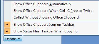 The Clipboard task pane For each of the cut or copied items, the Clipboard task pane displays an icon and a portion of the text.