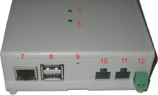 GMS/UMTS SIM card holder (push push) 3. RS485 Serial Port terminl block 4.