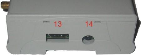 LED yellow modem status 7. RJ45 connector for LAN 8. USB ports 9. Button 10.
