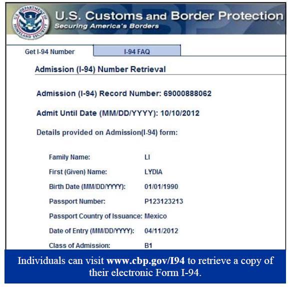 Example: N0012345678 Sample I-94 downloaded from cbp.gov/i94 Question 27. Please read and choose carefully.