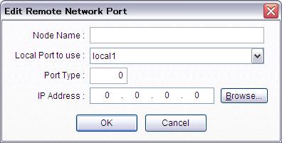 2.5.1.2 Setting Remote Network Ports The New Button is clicked to display the following dialog box to set a port.