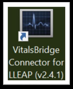 The VitalsBridge instrumentation has 4 LEDS: Power, battery/charge, WLAN and LAN.