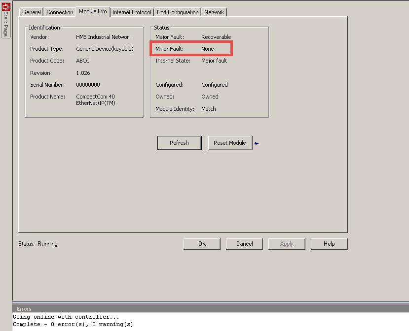 Readout of Diagnostics in Studio 5000 Logix Designer 22 (24) Deletion of a diagnostic event The figure below shows the status after deleting a diagnostic event defined as minor recoverable.
