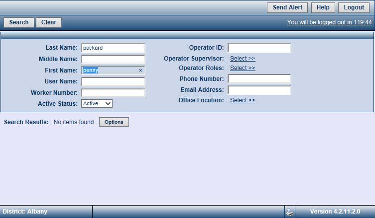 CCTA: Administrator How to Search for a CCTA Operator 3. Click the Search button. Note: You can also search for information using partial words (e.g., p for penny ).