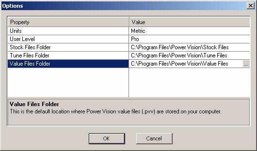 Setup Menu 6 To create the default location where the Power Vision value