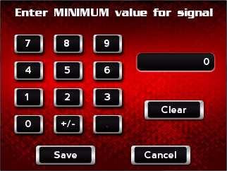 9 To set the minimum value for the signal, click here. 9a Touch L. Limit.