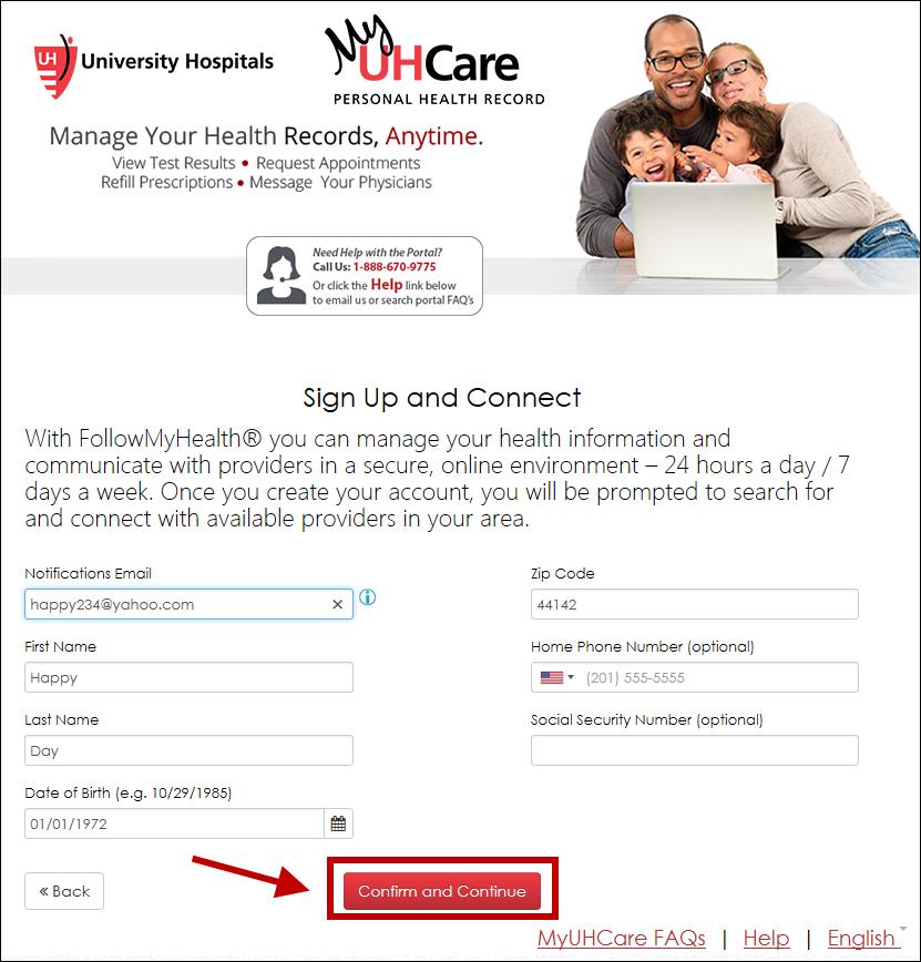 Signing Up Online for a MyUHCare Personal Health Record from a PC or Laptop You can sign up online for a MyUHCare Personal Health Record (PHR) using a PC or laptop by