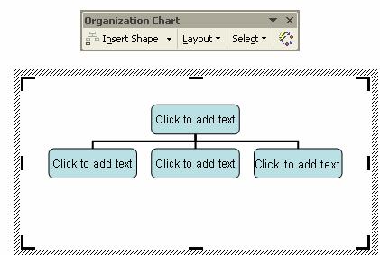 Use the buttons on the Organization Chart toolbar to add more text boxes to your chart