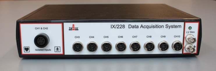 Hardware Manual IX-228 IX-228S Overview The IX-228 Data Acquisition System has 10 input channels and a low voltage stimulator. The IX-228S adds an isolated high voltage stimulator.
