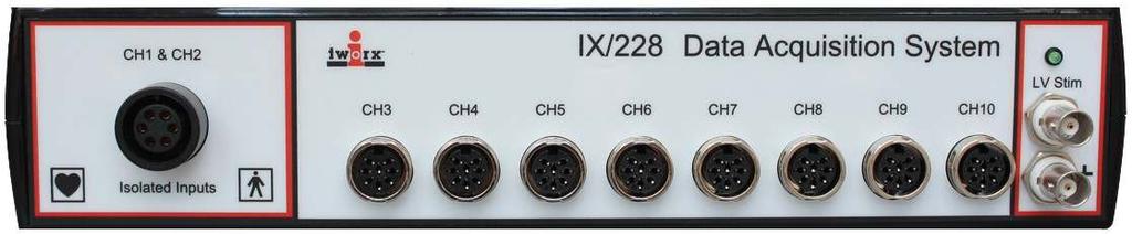 Front Panel IX-228 Front Panel IX-228S Front Panel High Voltage Stimulator (on IX-228S): Suitable for applications ranging from human striated muscle studies to pacing a rodent s heart during