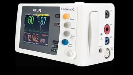 Each IntelliVue X2 includes ECG, one pressure, NIBP, temperature and SPO2 cables are connected