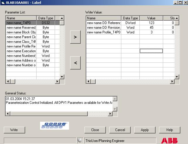 Section 3 PROFIBUS DTM Builder Parameterization Parameterization The Parametrization application includes parameter only, if DPV1 templates are available for the specific device type.