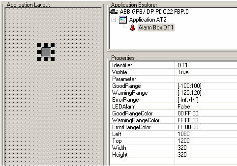 Section 3 PROFIBUS DTM Builder Toolbox Area Alarm Box Control Alarm Box control is used it include alarm notification based on a specific DPV1 parameter. Figure 42.