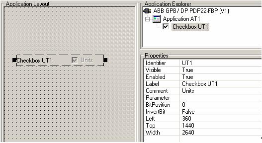 Toolbox Area Section 3 PROFIBUS DTM Builder Check Box Control The Check Box Control allows to sent to or read from the device a boolean value. Figure 51.