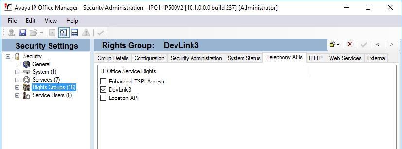 The New Rights Group Details dialog box is displayed. For Group Name, enter a descriptive name, as shown below.