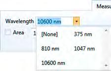 6. [Measurement tab] Select your laser wavelength from the dropdown menu.