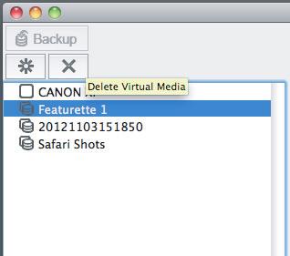 Renaming virtual media You can rename virtual media, for example, to give backup folders a more descriptive name. 1. In the media panel, select the virtual media that you want to rename. 2.