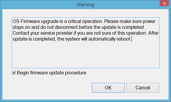 4.2. Updating OS Please note that OS upgrade is a critical operation.