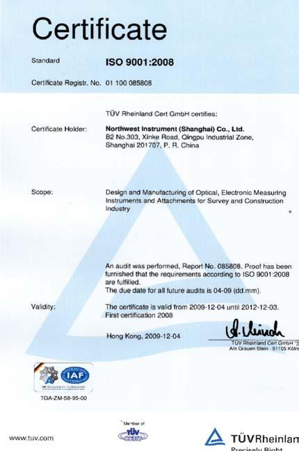Uncompromising Quality ISO 14001:2004 NWI manufacturing facilities are ISO 14001:2004 and ISO 9001:2008 certified.