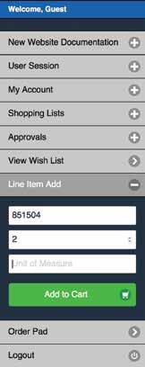 Enter the desired amount the Quantity (QTY) box and select the Add to Cart button. Alternatively, you can add the item to a new or existing Shopping List or your Wish List.
