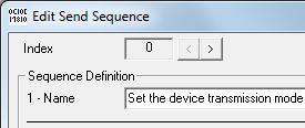 This will save the new command into the sequence list as shown below. You can now send the command to the Inclinometer by clicking on the > button.