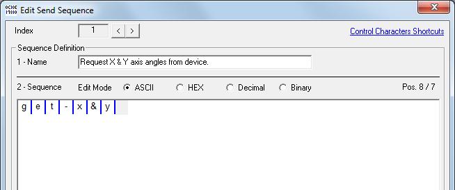 You can now create a 2 nd command to request the angles from the Inclinometer.