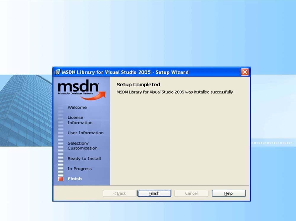 Cách cài đặtvisual Studio.Net -Chương trình thông báo cài đặt thành công. Windows Form programming with VB.Net 2005. 23 GiớithiệuVisual Studio Microsoft.