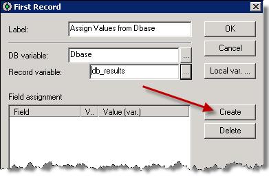 Select the db_results variable and click the OK button.