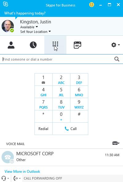 If you utilize the Skype for Business App on your phone, you will see the icon there as well (far right).