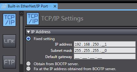 EtherNet/IP Port Settings under Configurations and Setup - Controller Setup in the