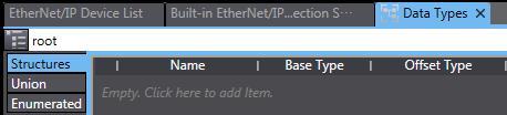 Click on a space in the Name Column to enter a new data type. 3 4 Enter U_EIPFlag in the Name Column.