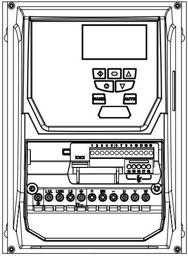 the terminals as shown, optionally through switch contacts to enable drive operation.