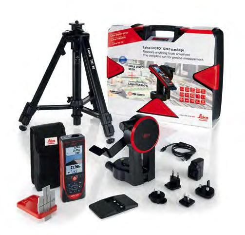 It consists of the Leica DISTO D810 touch, the Leica FTA360 tripod adapter and the Leica TRI 70 tripod. Everything is supplied in an attractive, robust case.