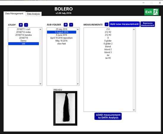 BOLERO : Software Data management Each measurement is