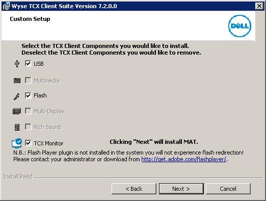 5 Select the TCX components you would like to install and Deselect the TCX Components you would like to remove and click Next.