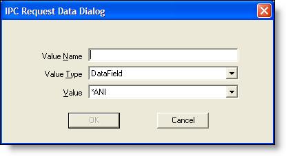 Actions The fields added with this dialog box make up the query portion of the request. Figure 59. IPC Request Data dialog box 5.