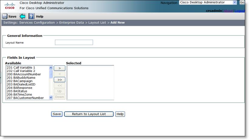 Cisco Desktop Administrator User Guide 2. Click Add New. The Add New page appears (Figure 73). Figure 75. Add New page 3. Complete the fields as described below.