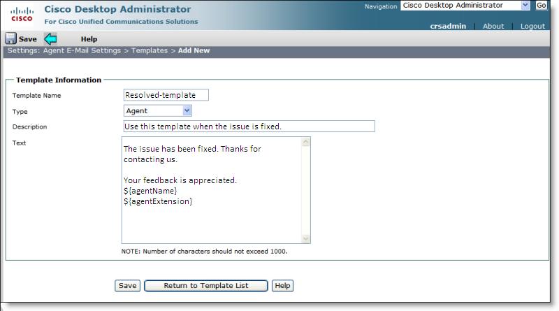 Configuring Templates 2. Click Add New. The Add New page appears (Figure 103). Figure 103. Add New page 3. Complete the fields as described below.