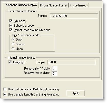 Dial Strings Telephone Number Display Tab The Telephone Number Display tab (Figure 11) enables you to configure how phone numbers are displayed in Agent Desktop. Figure 11.