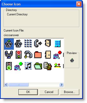 Cisco Desktop Administrator User Guide 2. Click Customize Icon. The Choose Icon dialog box appears (Figure 28). Figure 28. Choose Icon dialog box 3. Choose an icon.