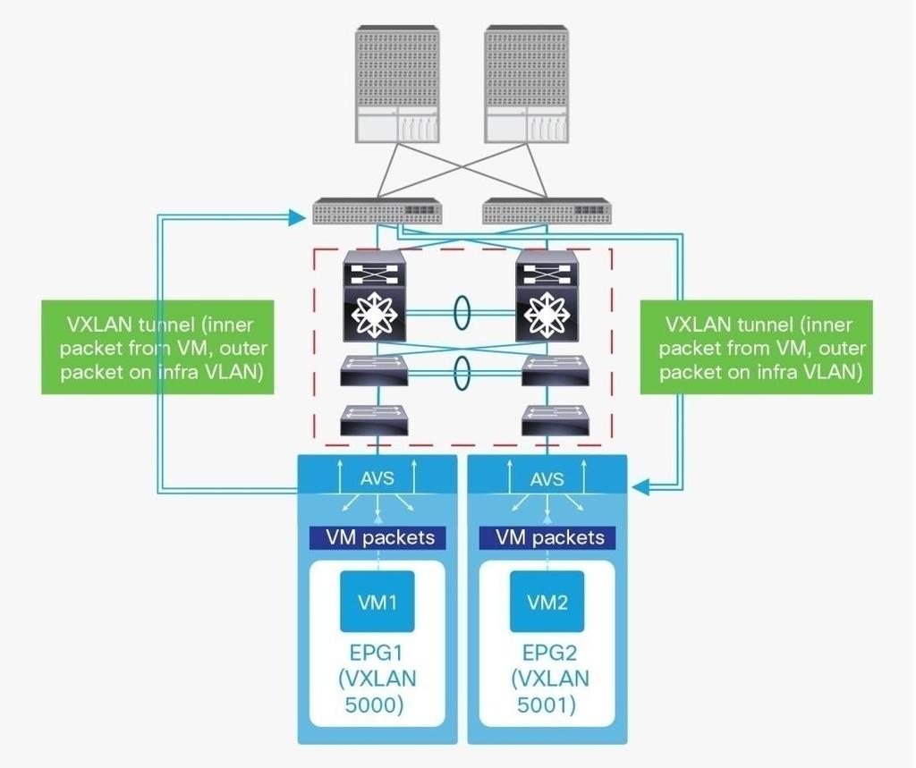 The choice of VLAN or VXLAN depends on several factors. One is simply what vds or AVS supports.