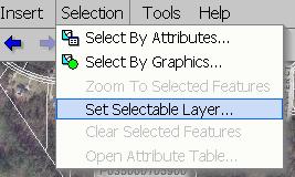 Select Features Selects features from the selectable layer. Before selecting any features, the selectable layer must be set.