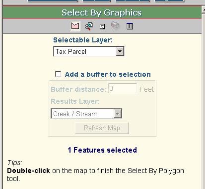 Select By Graphics Features of interest may be selected by graphics, as well as attributes.