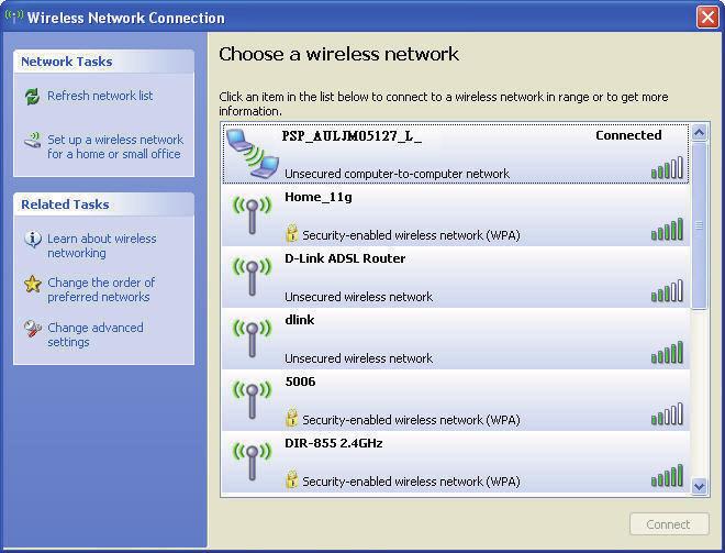 Section 4 - Wireless Security 7. Click Refresh network list.