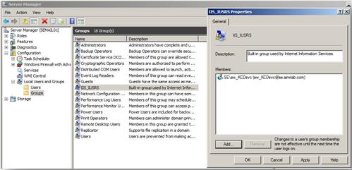 On the CAS/EAS server, open Server Manager and navigate to Configuration > Local Users and Groups >