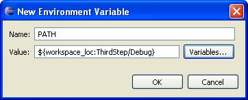 is referring to. Type PATH (or LD_LIBRARY_PATH) in the Name field and click on Variables.