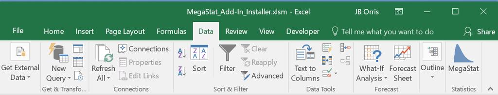 installation instructions? MegaStat would probably install; however, it would not be on the ribbon the next time you use Excel.