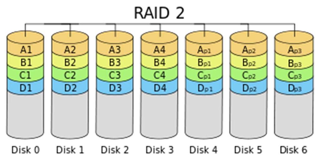 Other RAID Levels RAID level 2