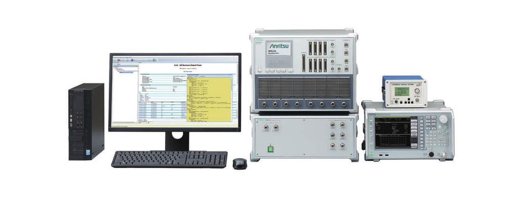 Simple Conformance Test System ME7800L Layout 3 2 4 1 6 5 1 Control PC Controls entire system 2 Display Displays measurement status and results 3 Signaling Tester (Base Station Simulator) MD8430A